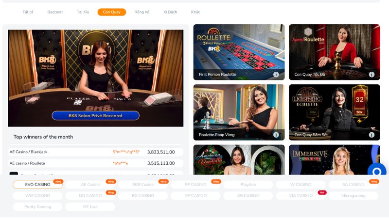 Game bài Roulette - Chơi bàn quay chuẩn Châu Âu tại BK8 3 Nhà cái sở hữu nhiều ưu thế, phù hợp để chơi Roulette